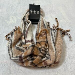 Cottagecore Striped Knit Oblong Scarf